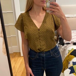 Madewell Silk Polka Dot Blouse